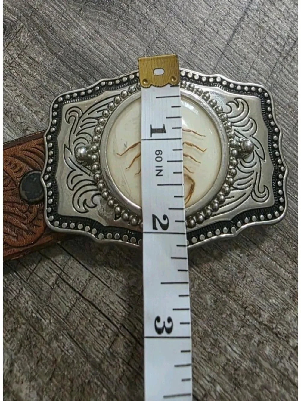 Vintage scorpio Leather Belt Buckle size 32
